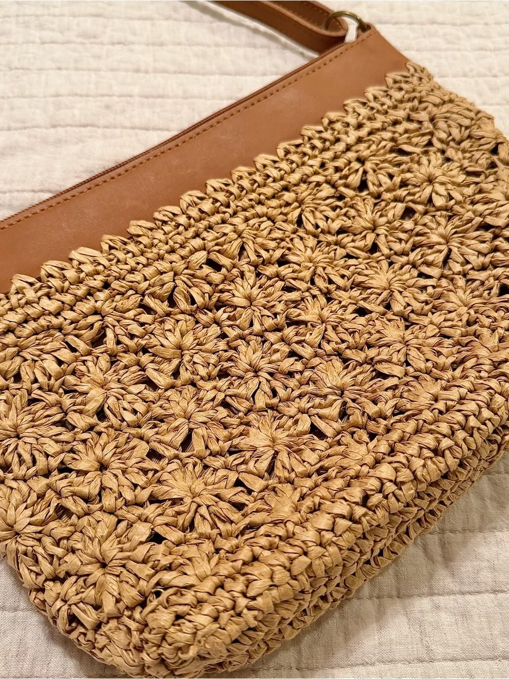 The Sak NEW Lumi Coastal Straw Woven Convertible Crossbody Purse Bag Vacation - Picture 2 of 12